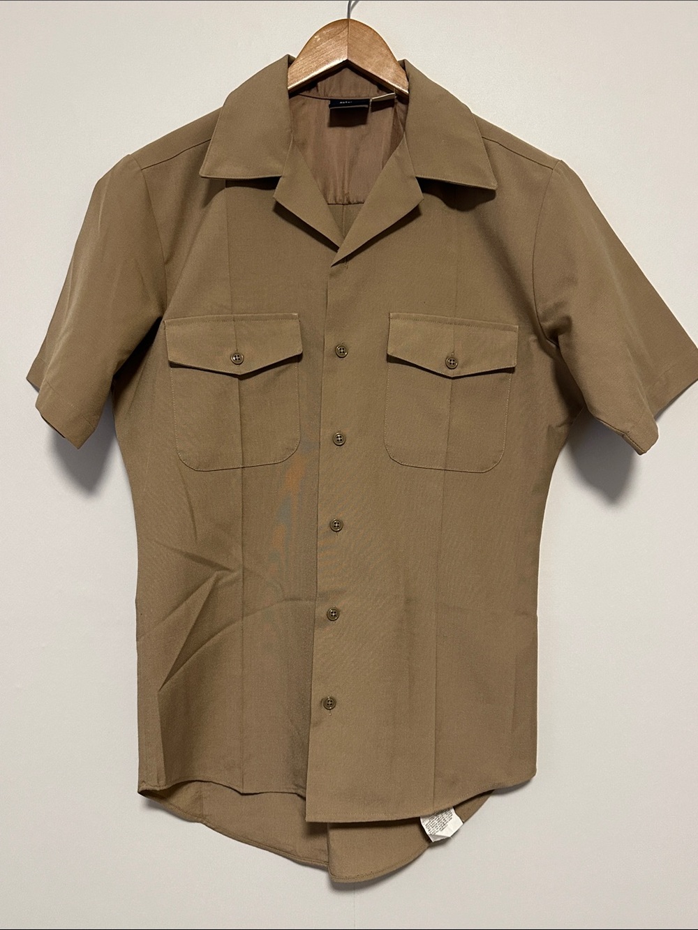 Men's Short-Sleeve Button-Down US Navy Khaki Uniform Shirt